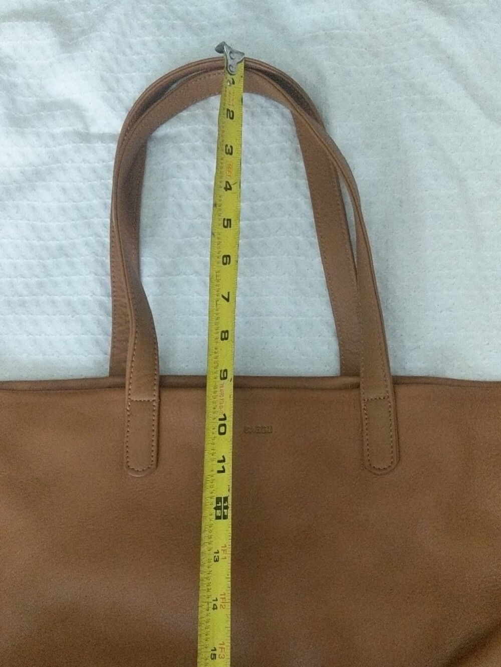 ✨ RARE FIND: Vintage USA BAGGU Minimalist Leather Tote in Saddle Tan ✨ - Picture 16 of 16